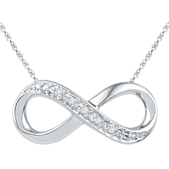 Diamond Accent Infinity Necklace in Sterling Silver