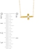 Thumbnail Image 1 of TEENYTINY® Crystal Sideways Cross Pendant in 10K Gold - 17"