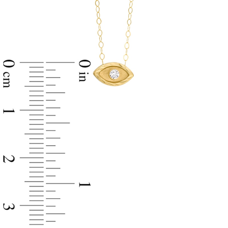 Main Image 2 of TEENYTINY® Crystal Evil Eye Pendant in 10K Gold - 17"