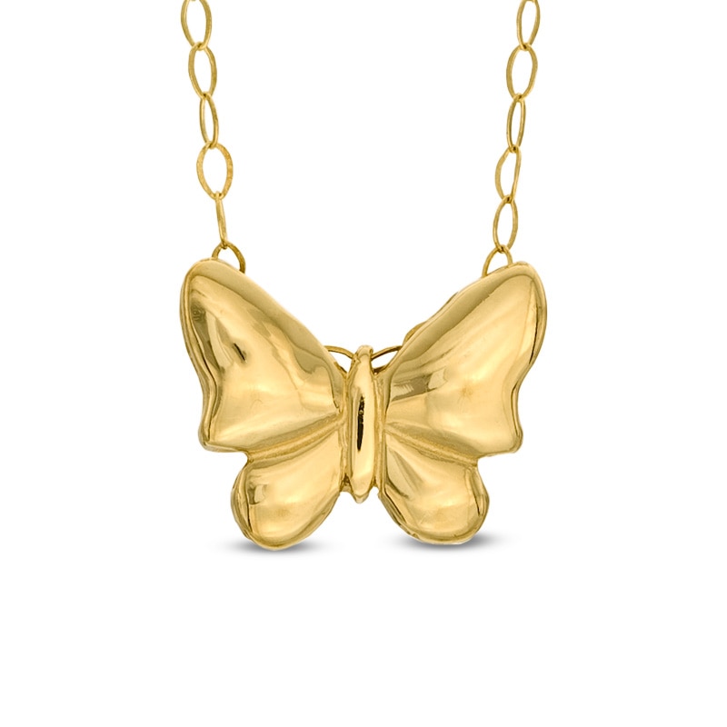 Main Image 1 of TEENYTINY® Butterfly Pendant in 10K Gold - 17"