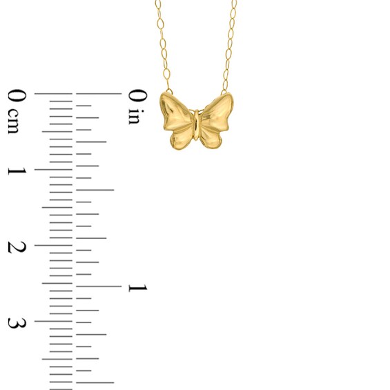TeenytinyÂ® Butterfly Pendant in 10K Gold - 17"