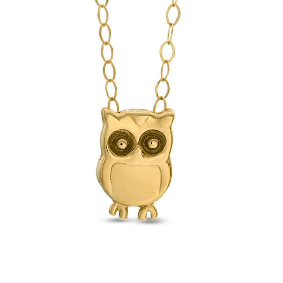 Teenytiny® Owl Pendant in 10K Gold - 17"