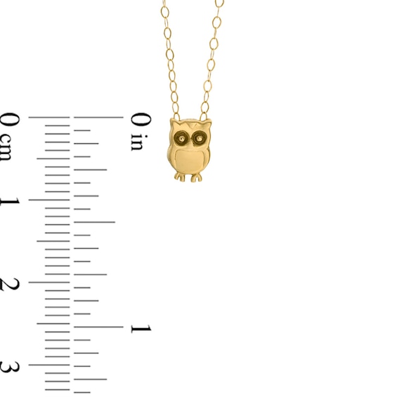 TeenytinyÂ® Owl Pendant in 10K Gold - 17"