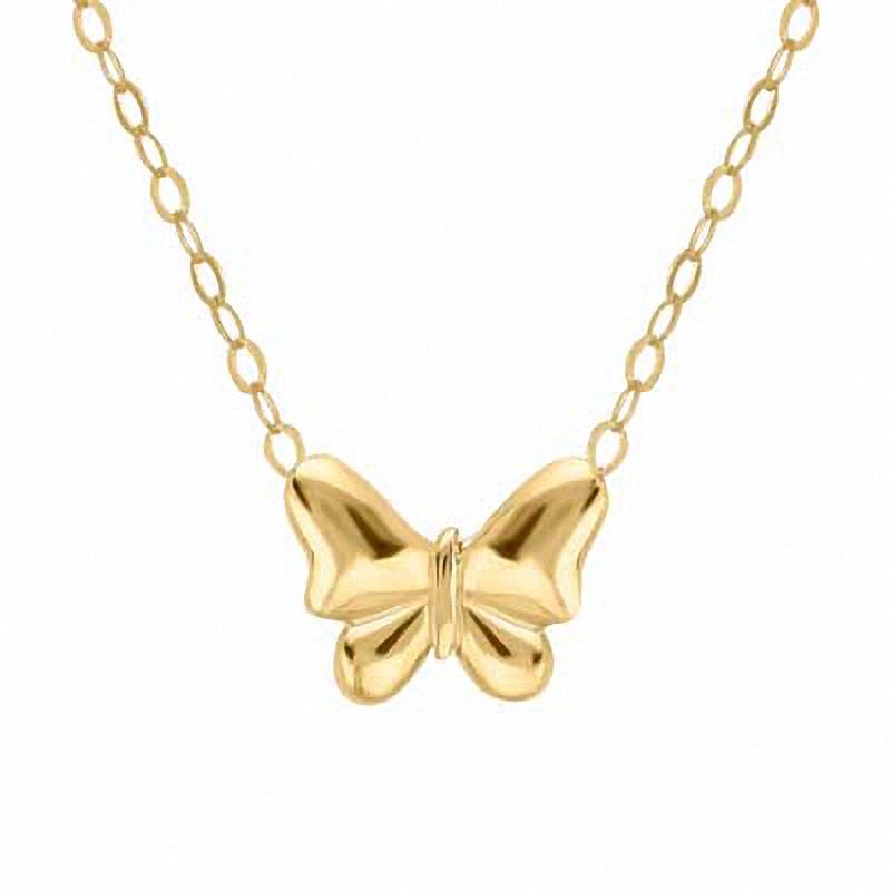 Main Image 1 of TEENYTINY® Butterfly Pendant in 10K Gold - 17"