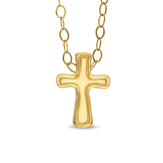 TeenytinyÂ® Cross Pendant in 10K Gold - 17"