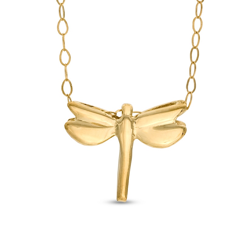 TEENYTINY® Dragonfly Pendant in 10K Gold - 17"