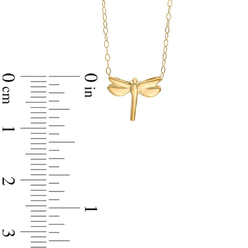 Main Image 2 of TEENYTINY® Dragonfly Pendant in 10K Gold - 17"