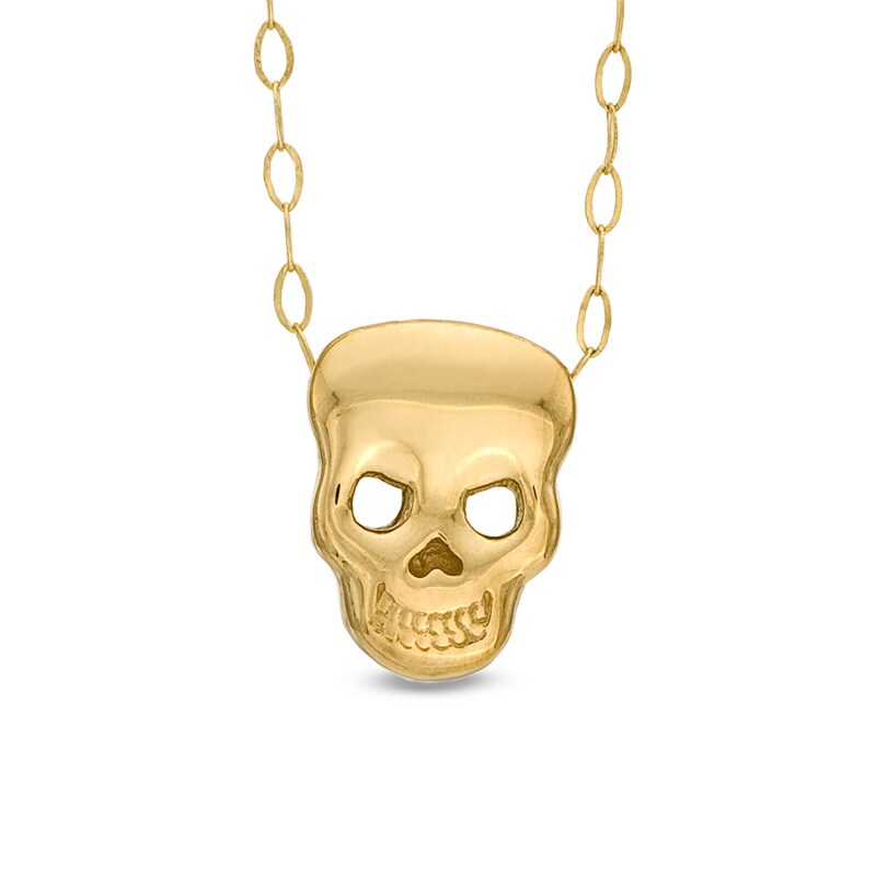 TEENYTINY® Skull Pendant in 10K Gold - 17"