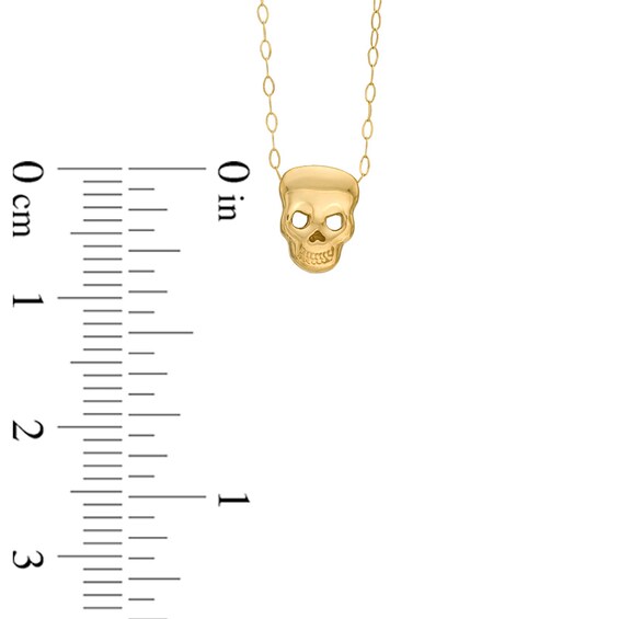 TeenytinyÂ® Skull Pendant in 10K Gold - 17"