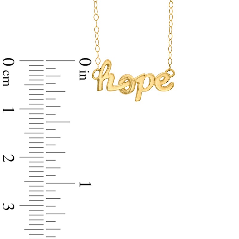 Main Image 2 of TEENYTINY® &quot;Hope&quot; Pendant in 10K Gold - 17&quot;