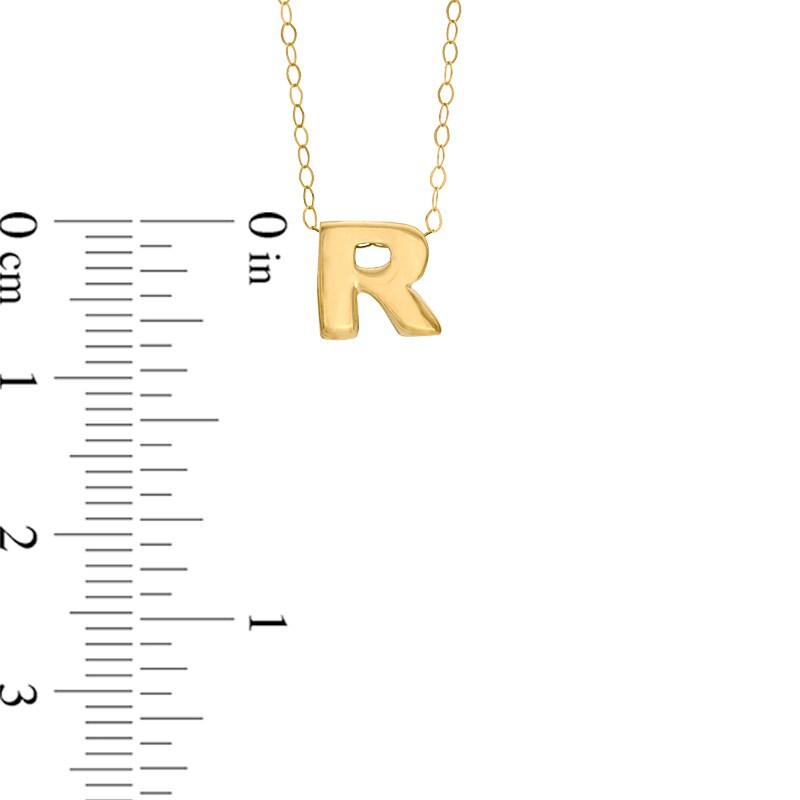 Main Image 2 of TEENYTINY® Initial "R" Pendant in 10K Gold - 17"