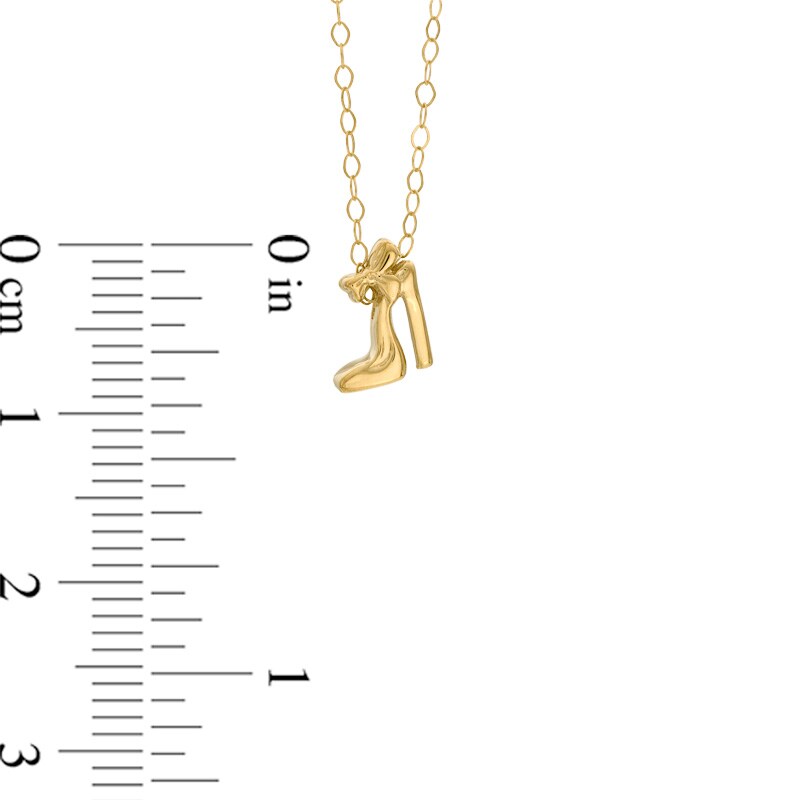 Main Image 2 of TEENYTINY® High-Heel Pendant in 10K Gold - 17"