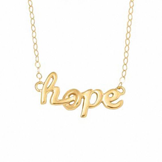 TeenytinyÂ® "Hope" Pendant in 10K Gold - 17"