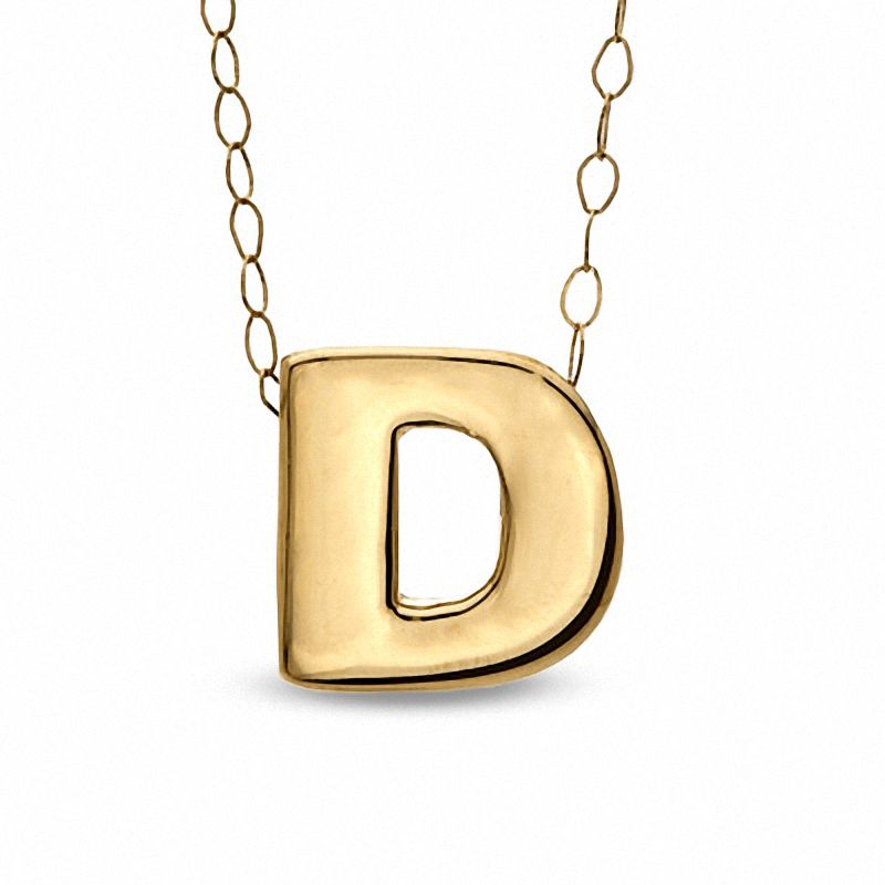 Main Image 1 of TEENYTINY® Initial "D" Pendant in 10K Gold - 17"