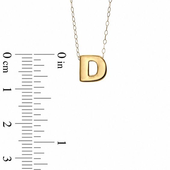 TeenytinyÂ® Initial "D" Pendant in 10K Gold - 17"