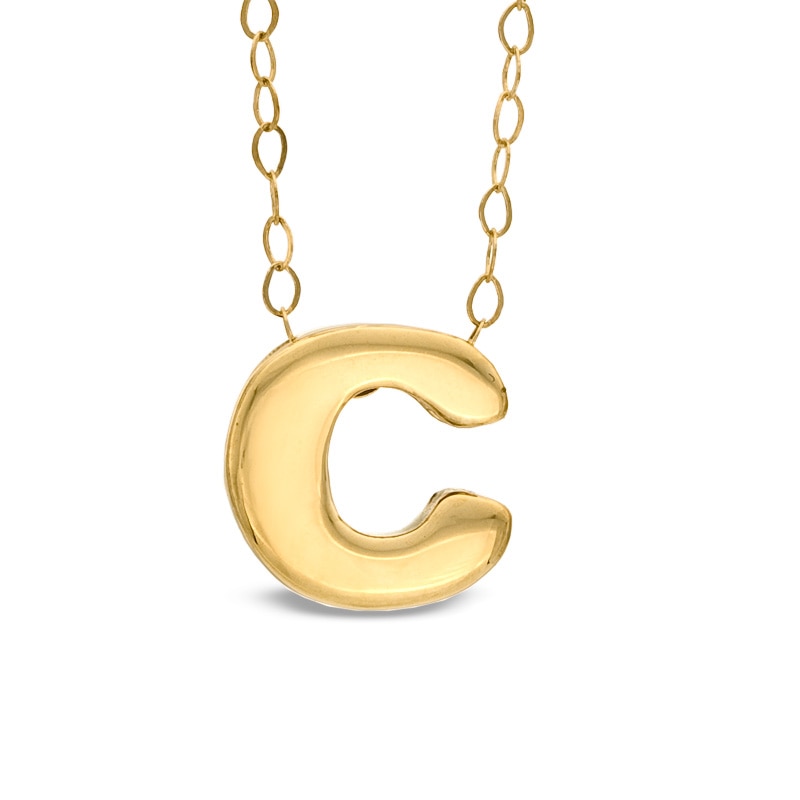 TEENYTINY® Initial "C" Pendant in 10K Gold - 17"