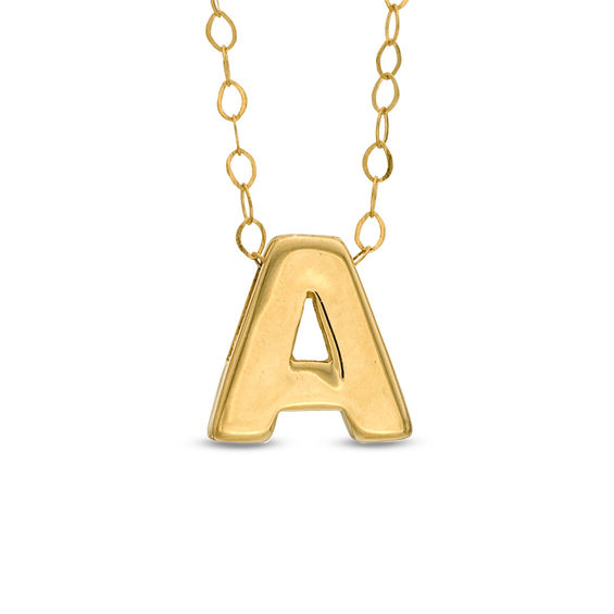 TeenytinyÂ® Initial "A" Pendant in 10K Gold - 17"