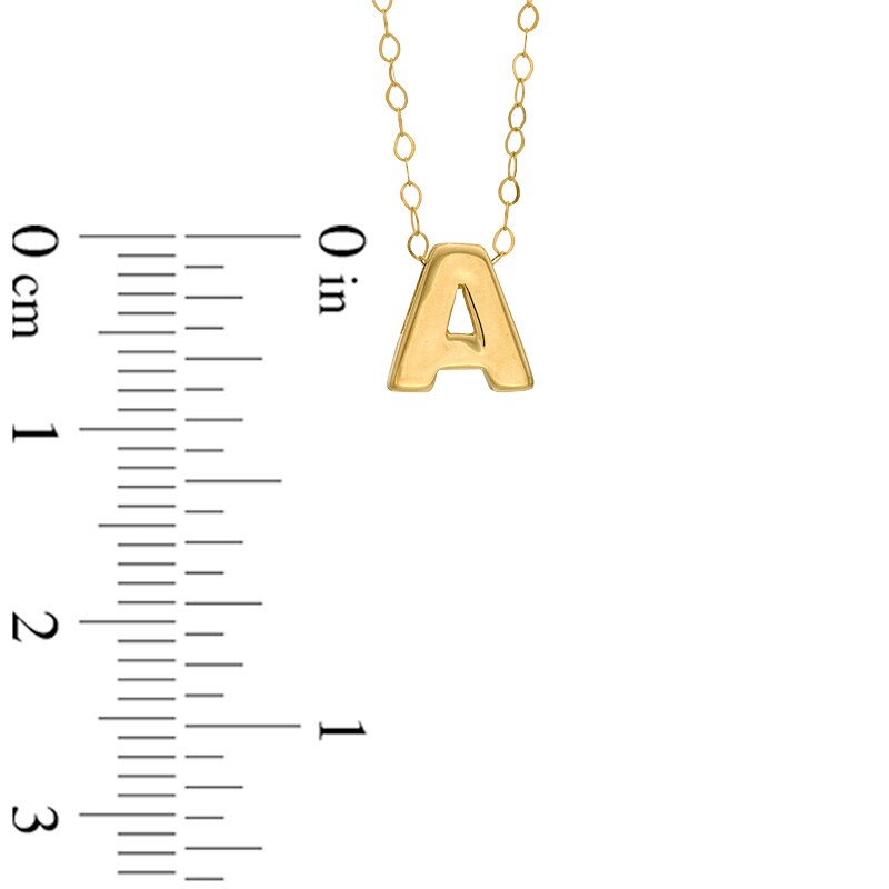 Main Image 2 of TEENYTINY® Initial "A" Pendant in 10K Gold - 17"