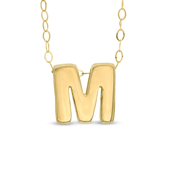 TeenytinyÂ® Initial "M" Pendant in 10K Gold - 17"