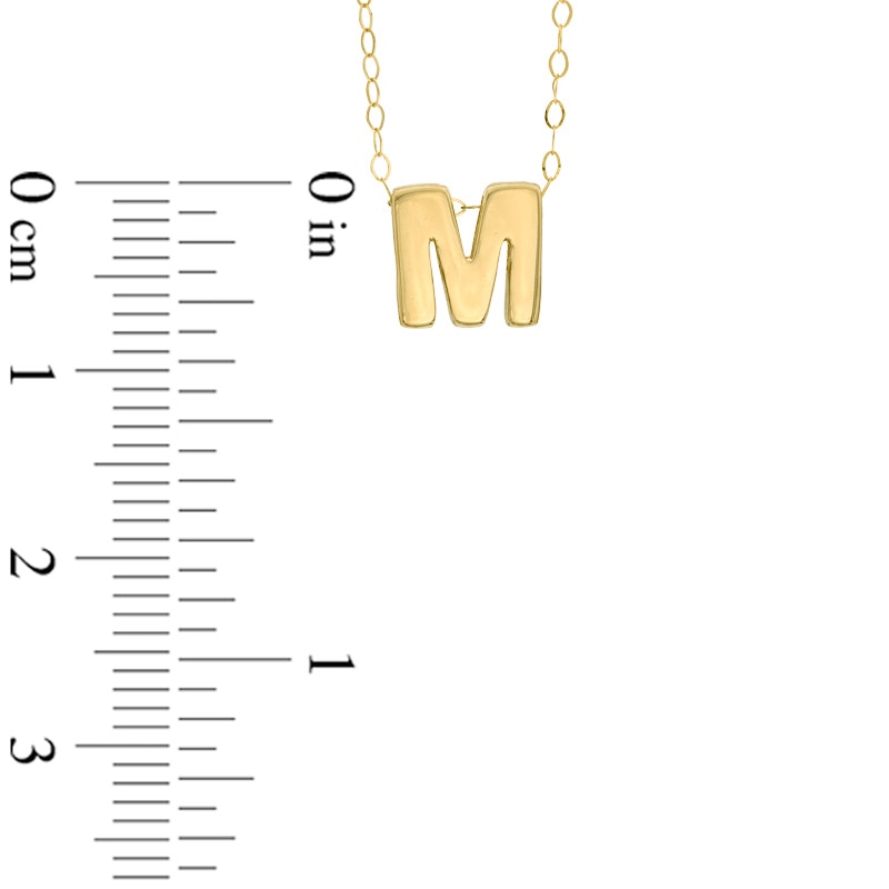 Main Image 2 of TEENYTINY® Initial "M" Pendant in 10K Gold - 17"