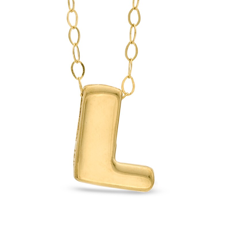Main Image 1 of TEENYTINY® Initial &quot;L&quot; Pendant in 10K Gold - 17&quot;
