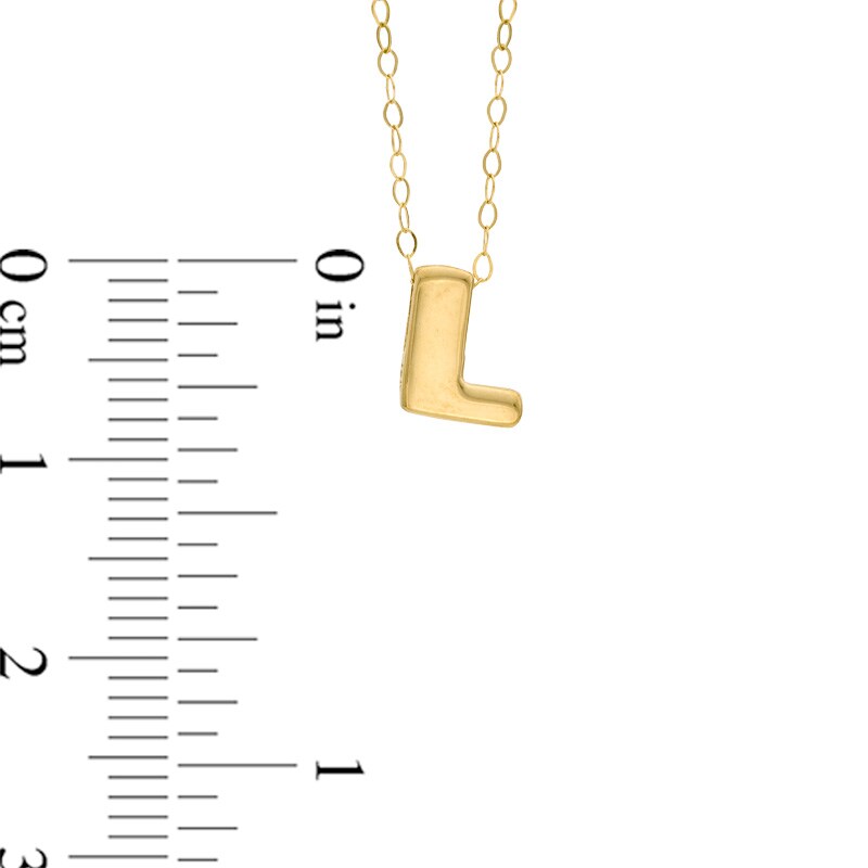 Main Image 2 of TEENYTINY® Initial &quot;L&quot; Pendant in 10K Gold - 17&quot;