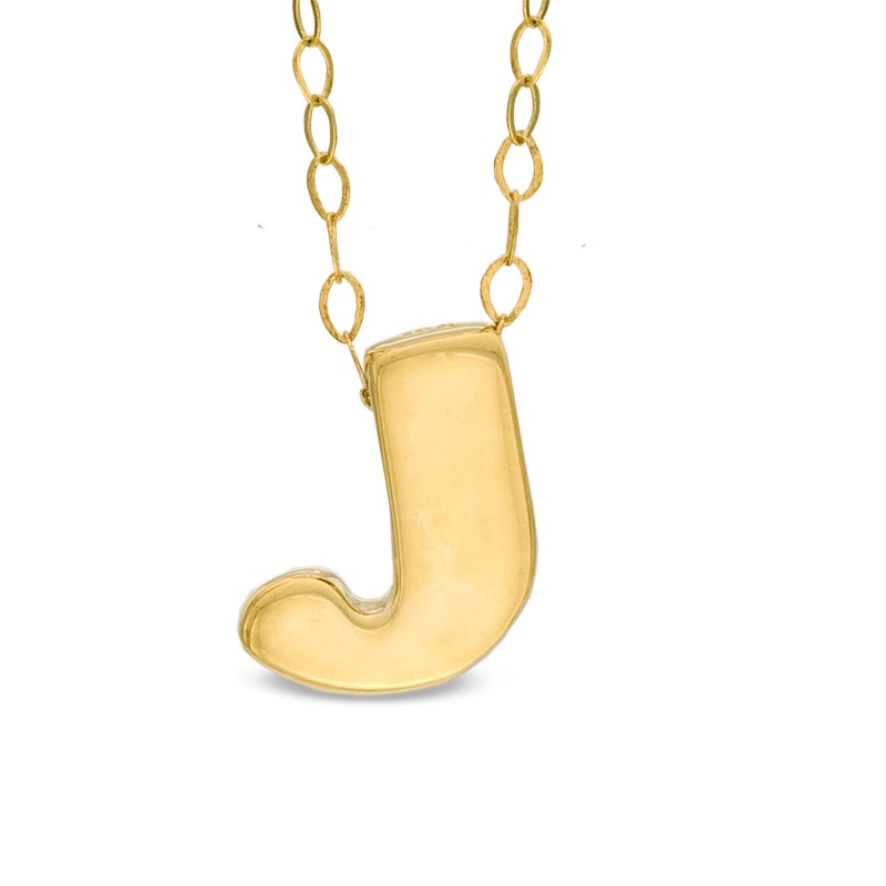 Main Image 1 of TEENYTINY® Initial "J" Pendant in 10K Gold - 17"