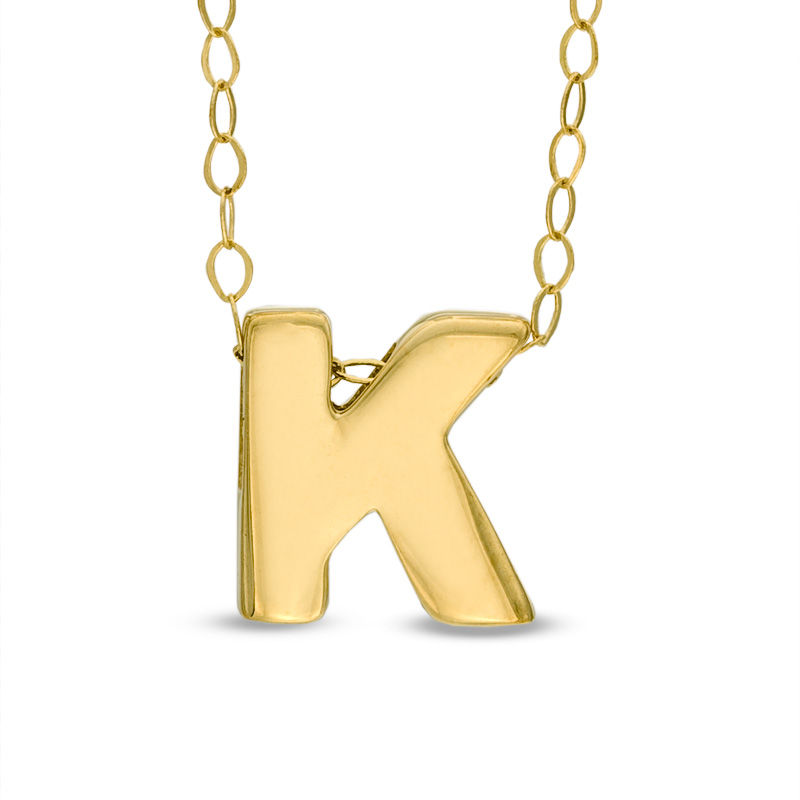 TEENYTINY® Initial "K" Pendant in 10K Gold - 17"
