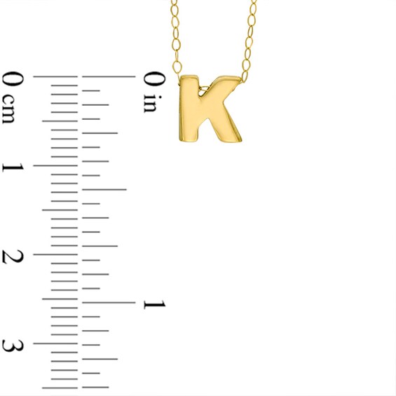 TeenytinyÂ® Initial "K" Pendant in 10K Gold - 17"