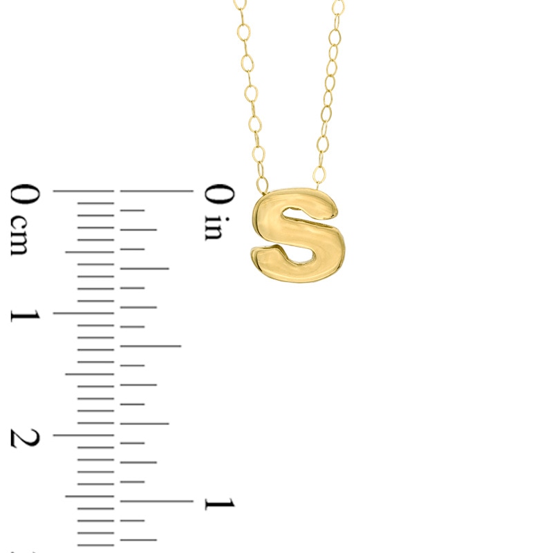 Main Image 2 of TEENYTINY® Initial "S" Pendant in 10K Gold - 17"