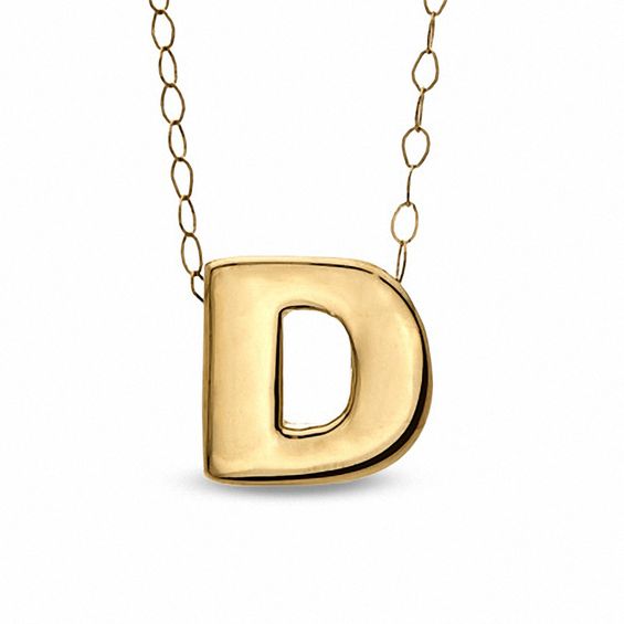TeenytinyÂ® Initial "D" Pendant in 10K Gold - 17"