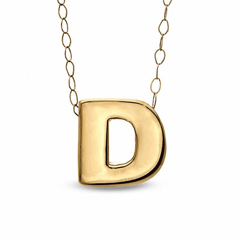 Main Image 1 of TEENYTINY® Initial "D" Pendant in 10K Gold - 17"