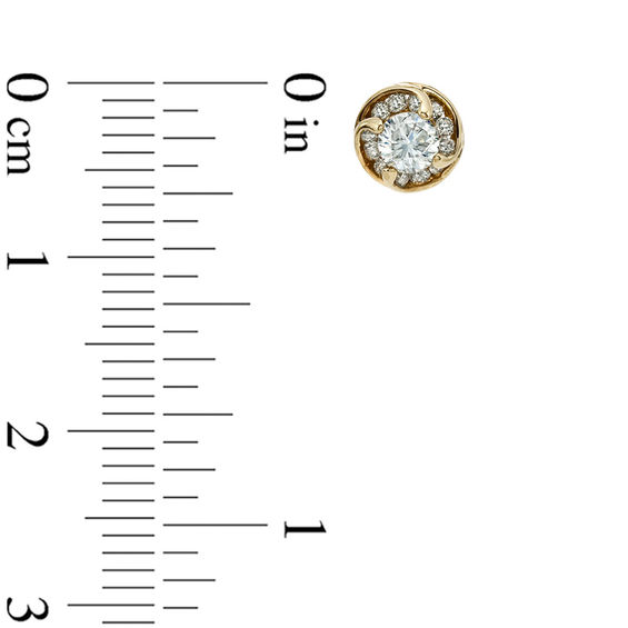 1/2 CT. T.w. Diamond Spiral Frame Stud Earrings in 14K Gold