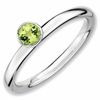 Thumbnail Image 1 of Stackable Expressions™ 4.0mm Peridot Solitaire High Profile Ring in Sterling Silver