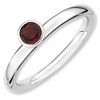 Thumbnail Image 0 of Stackable Expressions™ 4.0mm Garnet Solitaire High Profile Ring in Sterling Silver