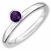 Thumbnail Image 0 of Stackable Expressions™ 4.0mm Amethyst Solitaire High Profile Ring in Sterling Silver