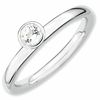 Thumbnail Image 0 of Stackable Expressions™ 4.0mm White Topaz Solitaire High Profile Ring in Sterling Silver