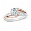Thumbnail Image 0 of 1/2 CT. Diamond Solitaire Swirl Engagement Ring in 14K Two-Tone Gold (I/I2)