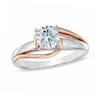 Thumbnail Image 1 of 1/2 CT. Diamond Solitaire Swirl Engagement Ring in 14K Two-Tone Gold (I/I2)