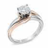 Thumbnail Image 1 of 1/2 CT. Diamond Solitaire Swirl Engagement Ring in 14K Two-Tone Gold (I/I2)