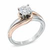 Thumbnail Image 2 of 1/2 CT. Diamond Solitaire Swirl Engagement Ring in 14K Two-Tone Gold (I/I2)