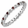 Thumbnail Image 0 of Stackable Expressions™ Garnet and Diamond Accent Eternity Band in Sterling Silver