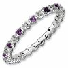 Thumbnail Image 0 of Stackable Expressions™ Amethyst and Diamond Accent Eternity Band in Sterling Silver