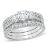 Thumbnail Image 0 of 2 CT. T.W. Diamond Three Stone Bridal Set in 14K White Gold