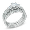 Thumbnail Image 2 of 2 CT. T.W. Diamond Three Stone Bridal Set in 14K White Gold