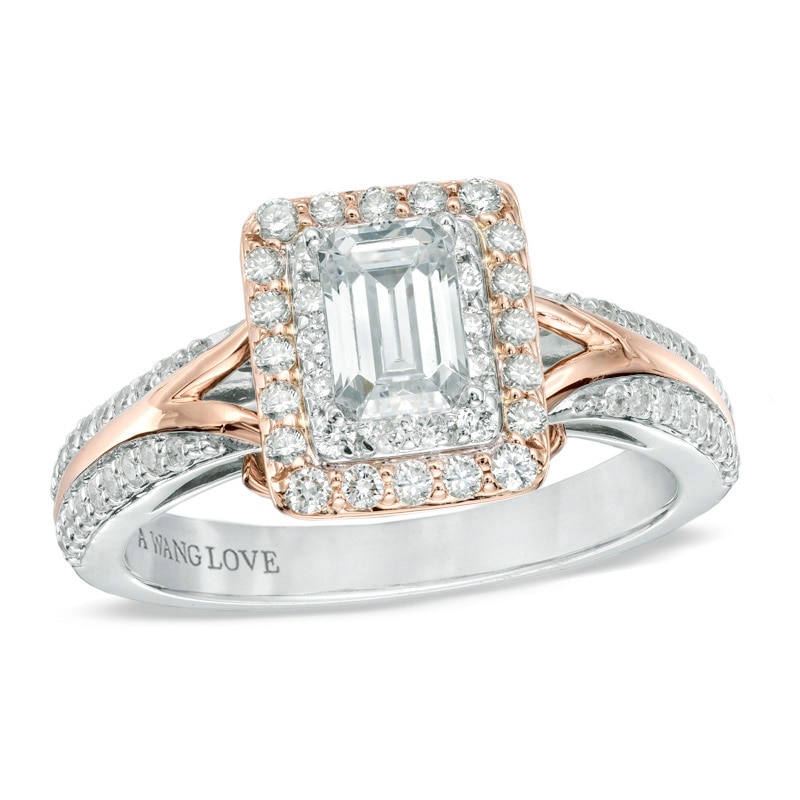 Vera Wang Love Collection 1 CT. T.W. Emerald-Cut Diamond Engagement Ring in 14K Two-Tone Gold