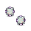 Thumbnail Image 0 of 5.0mm Cushion-Cut Lab-Created Opal and Amethyst Earrings in Sterling Silver