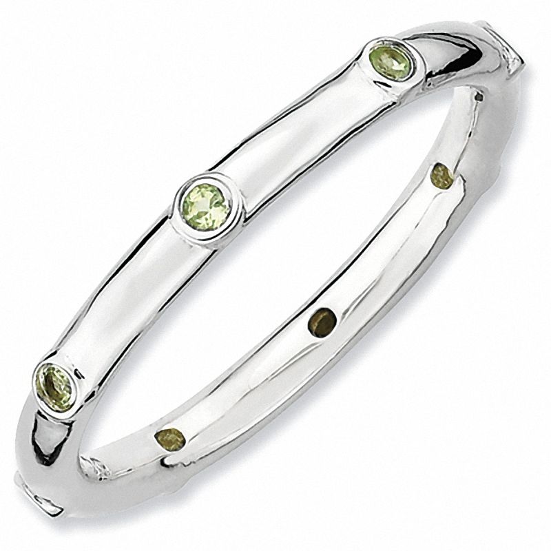 Stackable Expressions™ Peridot Station Ring in Sterling Silver