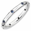 Thumbnail Image 0 of Stackable Expressions™ Lab-Created Blue Sapphire Station Ring in Sterling Silver
