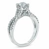 Thumbnail Image 2 of Celebration Lux® 1 CT. T.W. Certified Diamond Frame Twist Shank Engagement Ring in 14K White Gold (I/SI2)